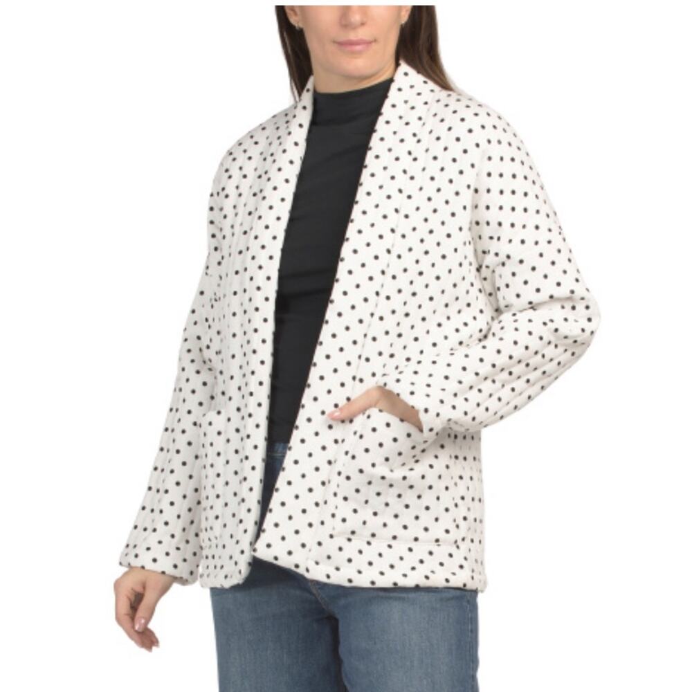 Polka Dot Quilted Jacket Size XL